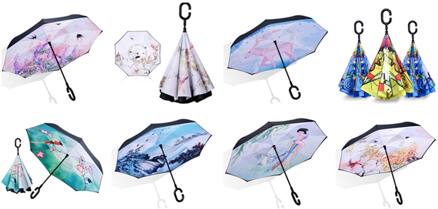tilpassede omvendte paraplyer