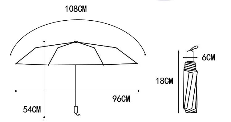 Mini sammenleggbar paraply