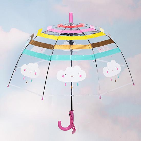 barns gjennomsiktige paraply med lange håndtak