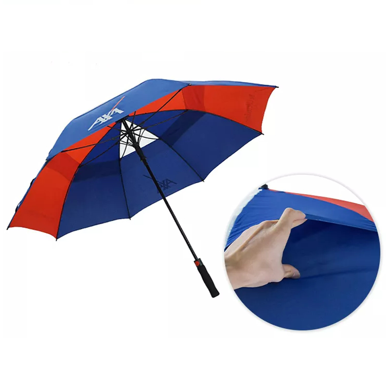 Egendefinert logo golfparaply Automatisk åpen kraftig vindtett trykkparaply